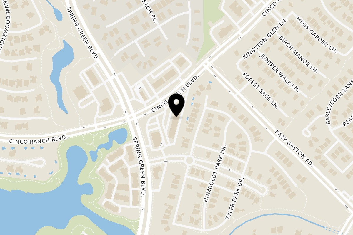 Map showing the location of Spice Mantra Indian Cuisine on 27131 Cinco Ranch Blvd #650 in Katy
